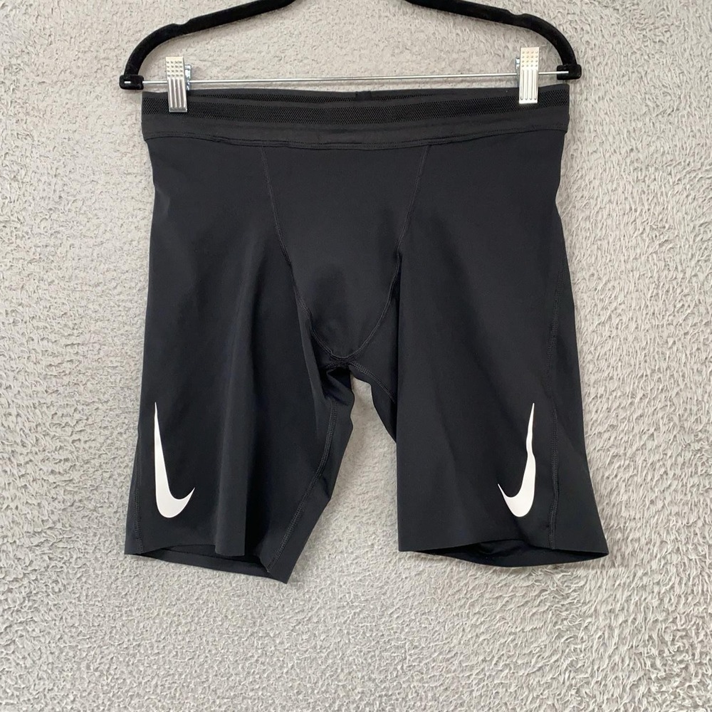 Nike Aeroswift Racing Shorts Mens Large Black 9 Inch Running Track Compression
